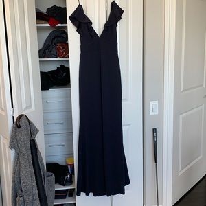 Lulus Navy Blue Long Formal Dress Small Low back